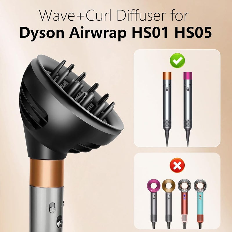Chuancheng Wave and Curl Diffuser for Dyson Airwrap Attachment, Two Airflow Dome and Diffuse Modes for Dyson Airwrap HS01 HS05 HS08 - Image 2