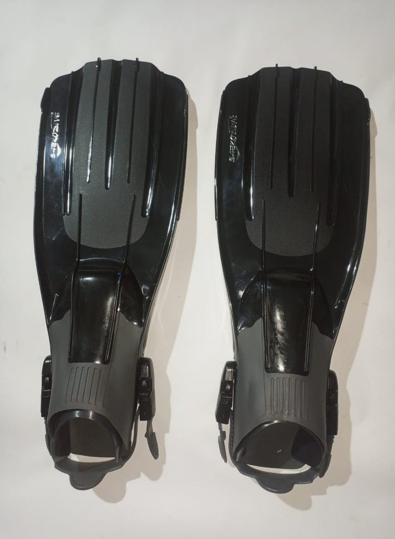 SOFAB SOFAB SAUDI (YM) (SF-SWANN-DIVEFINS-BLACK-C15A) Greater Protection Under Water Hydro Diving Fins, Designed for Spearfishing, Special Resistant Thermoplastic Elastomer Rubber, Size: XL