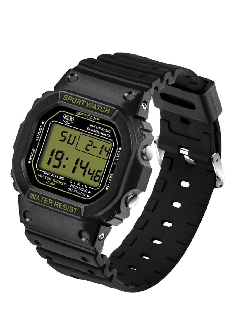 Sanda Watches for Men Water Resistant Digital Sports Watch 329 50mm Black With Gift Box