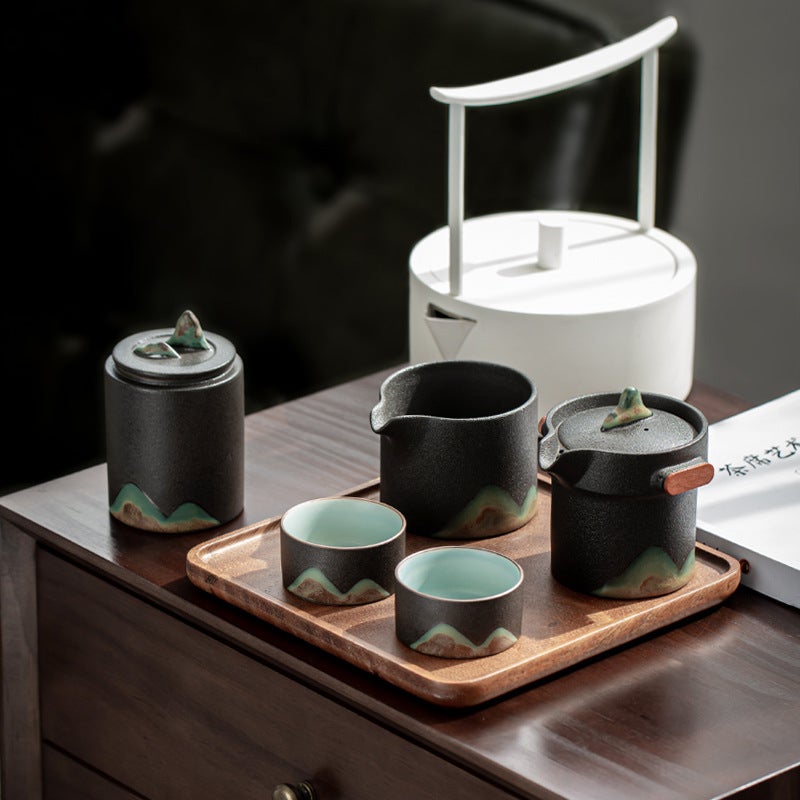 Far Mountain Travel Tea Set Portable Bag One Pot Two Cups Express Cup Car Kung Fu Outdoor Teapot Laser - Image 4