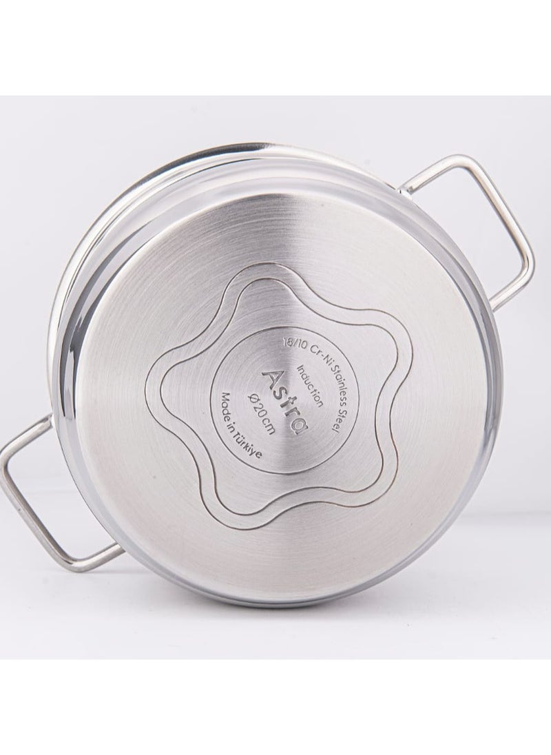 Homemaker ASTRA Premium 6.8L Low Casserole Pot – 28x11 cm | High-Quality Turkish Cookware for Roasting, Braising & Even Cooking | Induction & Dishwasher Safe  - Image 2