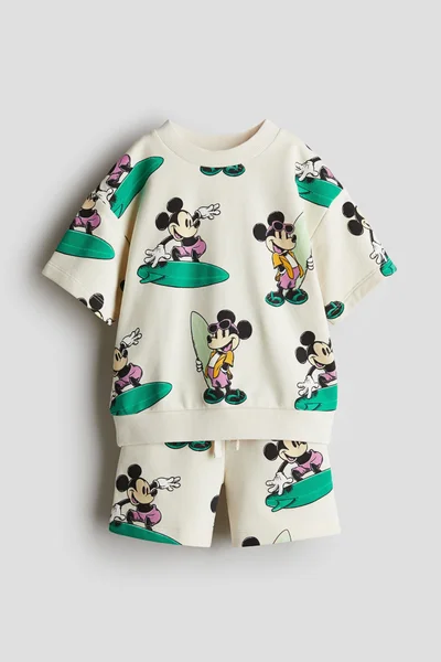 H&M 2-piece printed sweatshirt set