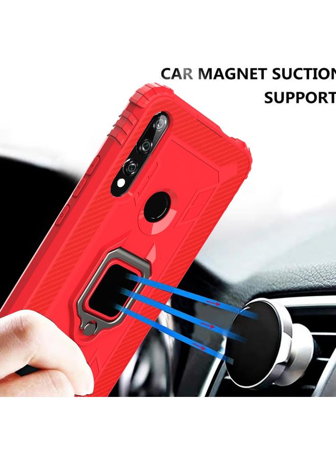 زبون جراب لهاتف Huawei P Smart Z مصنوع من ألياف الكربون مع حامل حلقي دوار 360 درجة - Image 5