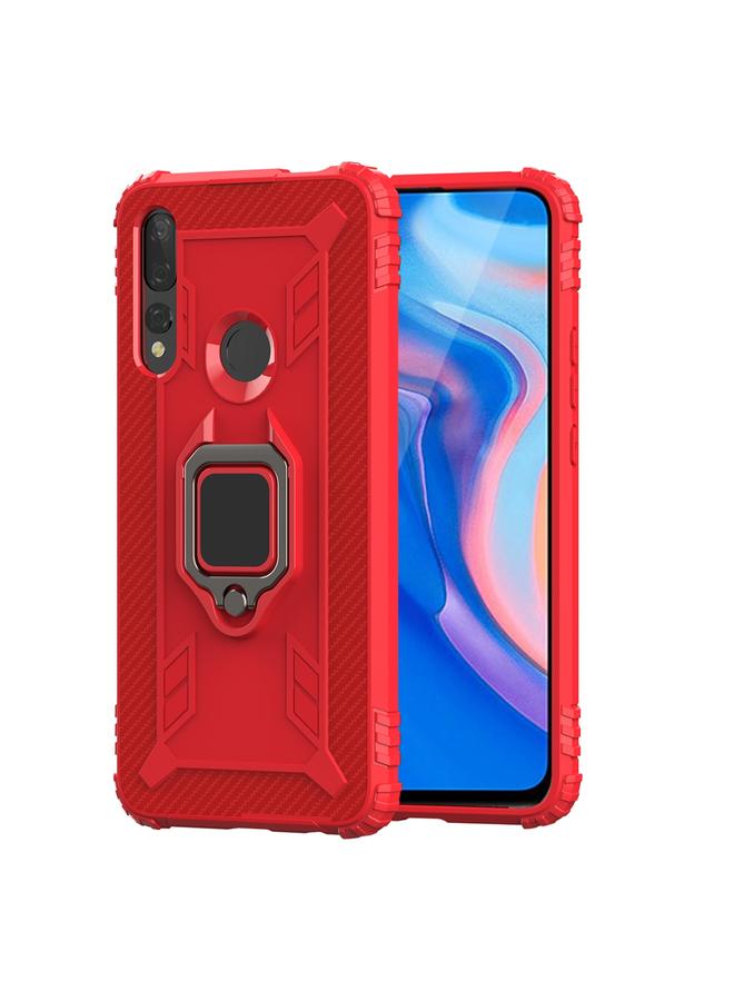 زبون جراب لهاتف Huawei P Smart Z مصنوع من ألياف الكربون مع حامل حلقي دوار 360 درجة - Image 2