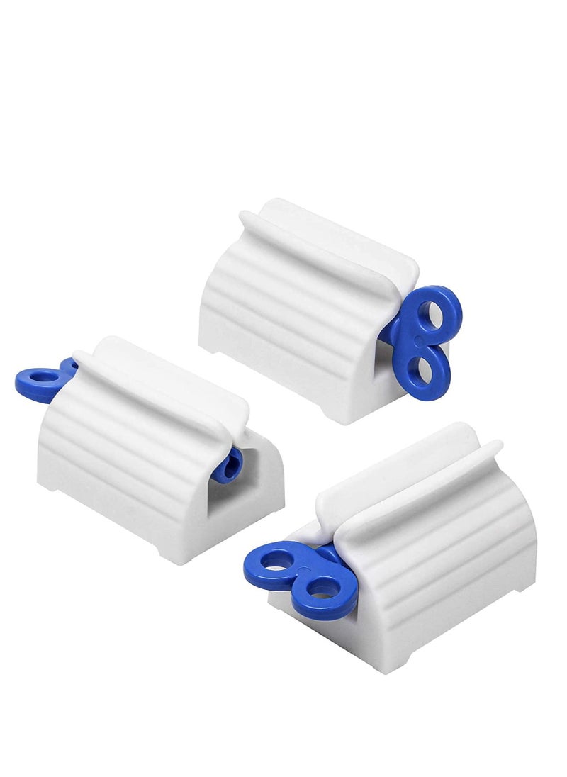 SYOSI - Tube Toothpaste Squeezer 3 Pieces with Rolling Toothpaste Holder Toothpaste Dispenser Set Dust Proof Holder Rotating Squeezing Toothpaste Artifact Dispenser for Bathroom Blue - Image 1