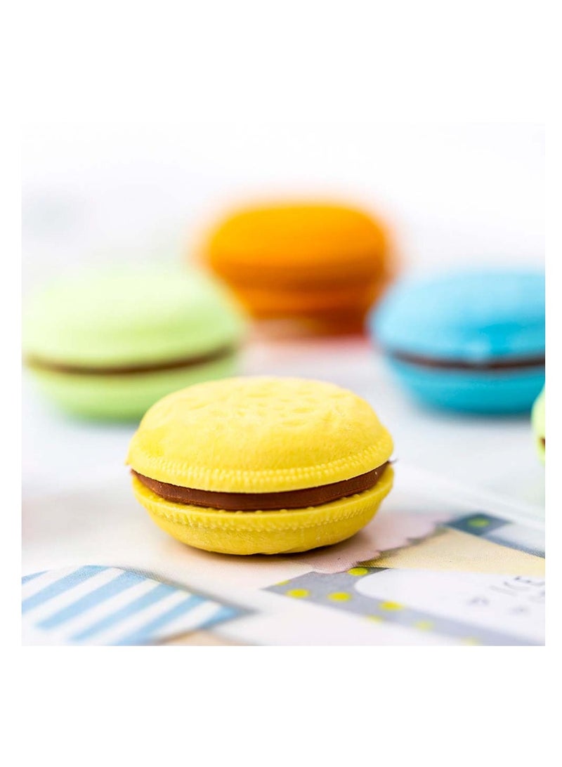 Mini Macaron Erasers 50 Pcs Adroable Colorful Fun School Supplies for Kids Classroom Gifts Random Colors - Image 2