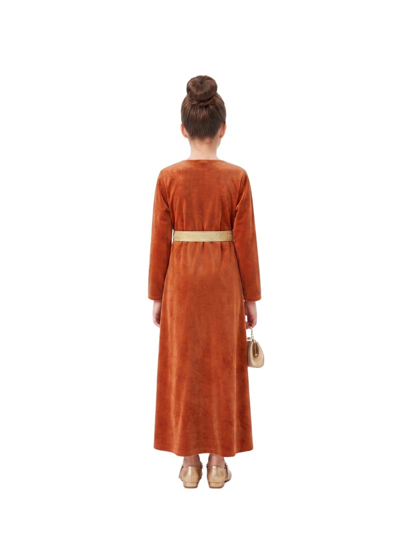 D'Daniela Royal  Embroidered Kaftan - Orange - Image 3