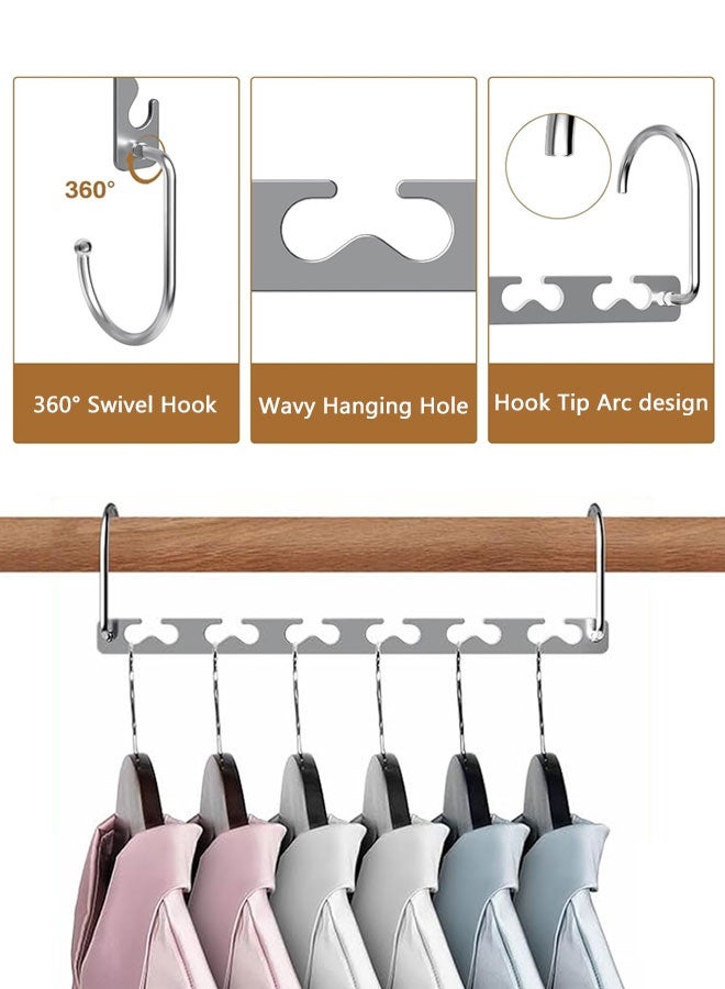 HOOTO Space Saving Clothes Hangers 6-Pack, Heavy Duty Hanger Organizer | 30 lb Capacity | Metal Magic Hangers, Sturdy Multi Hangers, Closet Space Saving Wardrobe Organization and Storage - Image 3