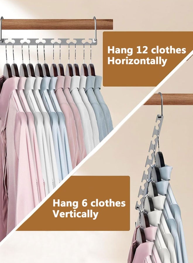 HOOTO Space Saving Clothes Hangers 6-Pack, Heavy Duty Hanger Organizer | 30 lb Capacity | Metal Magic Hangers, Sturdy Multi Hangers, Closet Space Saving Wardrobe Organization and Storage - Image 4