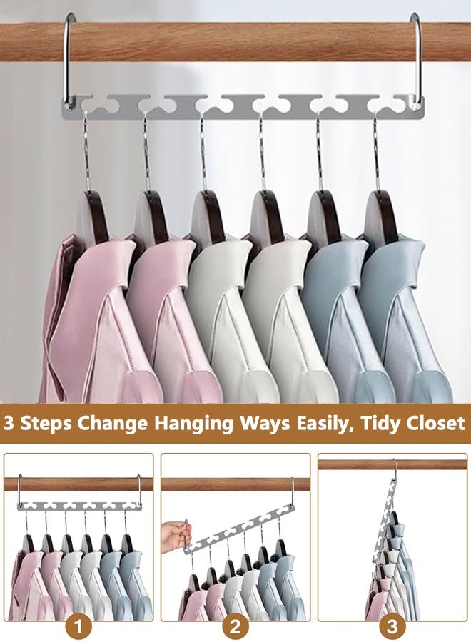 HOOTO Space Saving Clothes Hangers 6-Pack, Heavy Duty Hanger Organizer | 30 lb Capacity | Metal Magic Hangers, Sturdy Multi Hangers, Closet Space Saving Wardrobe Organization and Storage - Image 5