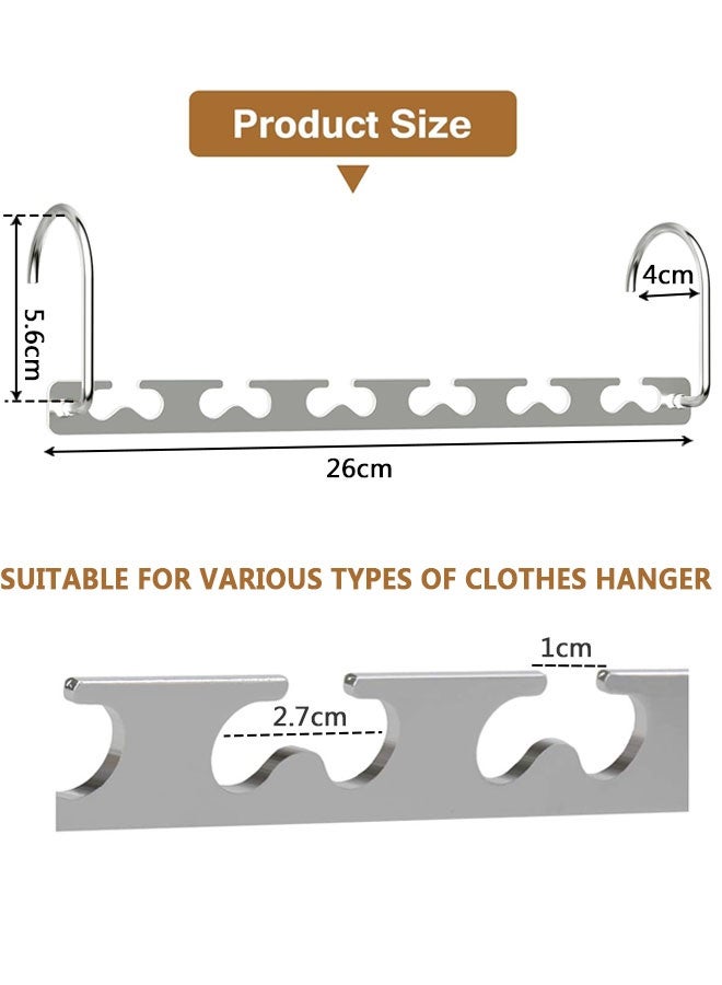 HOOTO Space Saving Clothes Hangers 6-Pack, Heavy Duty Hanger Organizer | 30 lb Capacity | Metal Magic Hangers, Sturdy Multi Hangers, Closet Space Saving Wardrobe Organization and Storage - Image 2