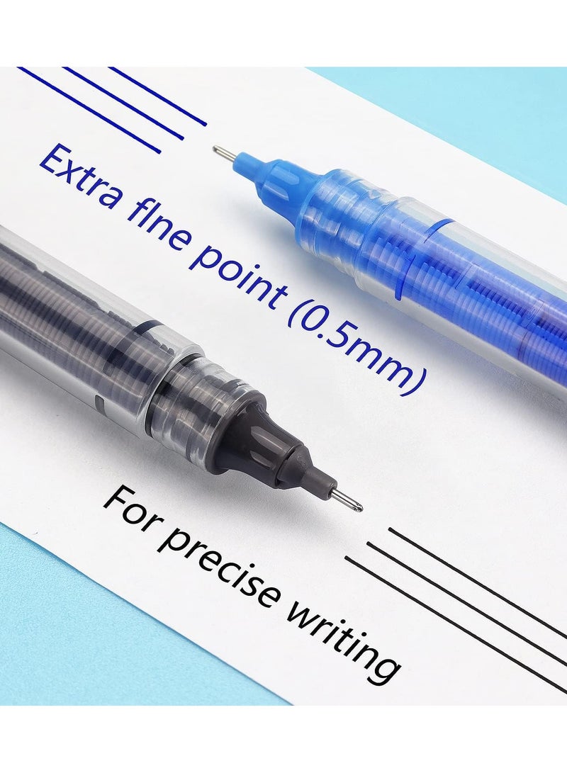 QIBANG 12 Pieces Rolling Ball Pens 0.5 mm Japanese Quick Drying Fine Point Pens Liquid Ink Smooth Writing for Office Student Back to School Supplies，Ballpoint Pen - Image 5