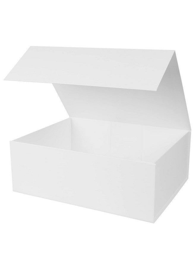 Aimyoo White Collapsible Gift Box With Magnetic Closure Lids 13.8X9X4.3 In Large Bridesmaid Groomsman Proposal Boxes Rectangle Present Box For Graduation Birthday Storage 1 Pack - Image 1