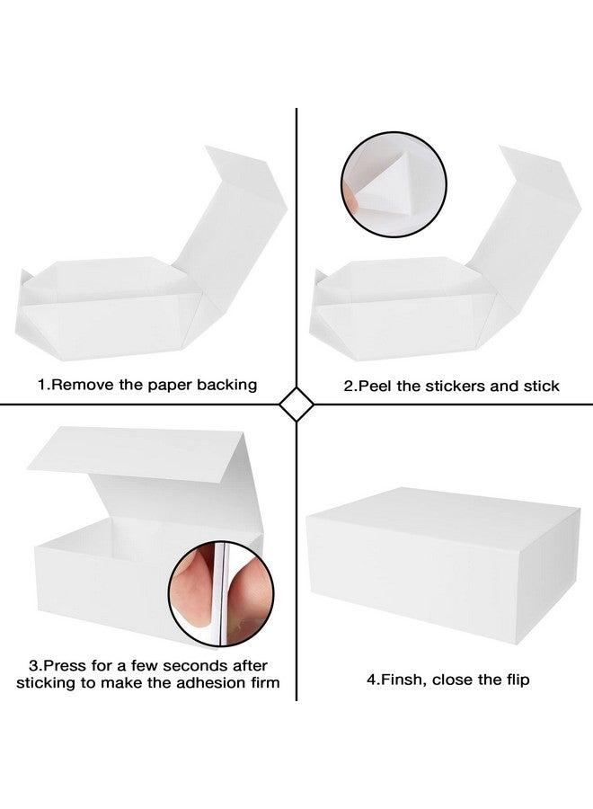 Aimyoo White Collapsible Gift Box With Magnetic Closure Lids 13.8X9X4.3 In Large Bridesmaid Groomsman Proposal Boxes Rectangle Present Box For Graduation Birthday Storage 1 Pack - Image 3