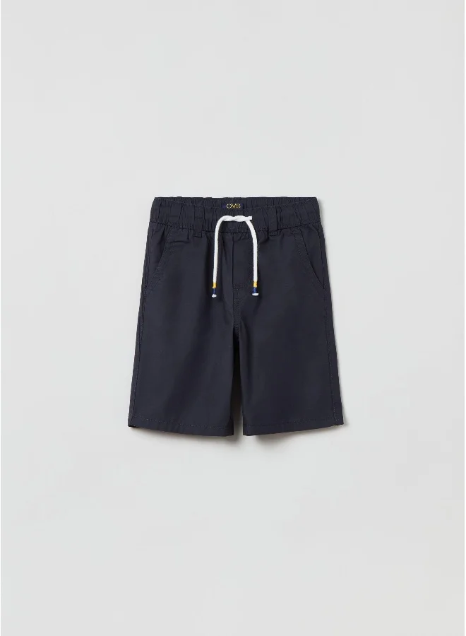 Ovs OVS Cotton Bermuda Shorts With Drawstring