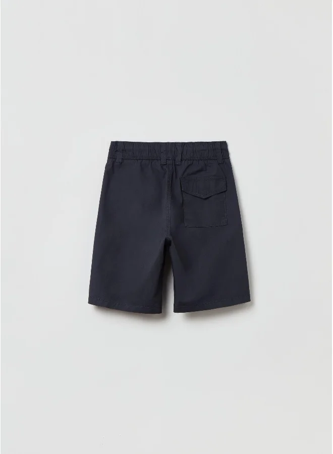 Ovs OVS Cotton Bermuda Shorts With Drawstring