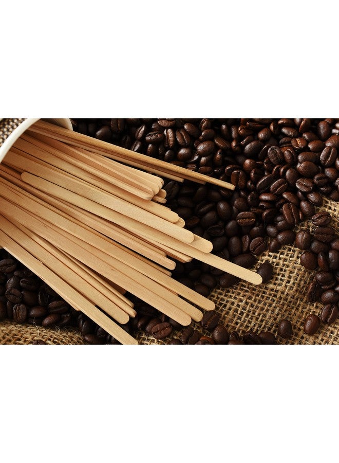 Makerstep Makerstep 500 Wooden Coffee Stirrers 5.5 Inch with Storage Box, Sturdy Natural Birch Wood Coffee Stir Sticks. Eco-friendly, Splinter Free, Round Ends. BPA Free Swizzle Drinks Sticks  - Image 4