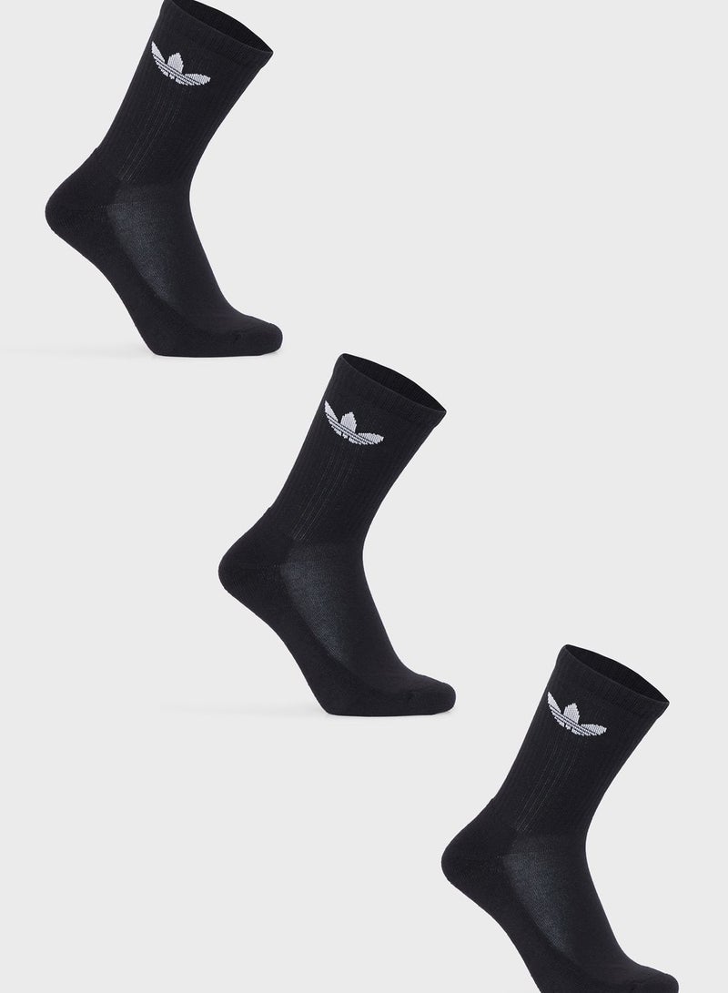 3 Pack Trefoil Cushion Crew Socks