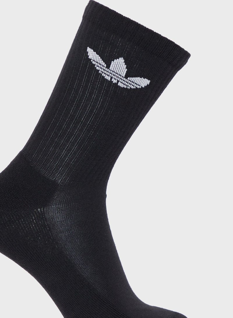 3 Pack Trefoil Cushion Crew Socks