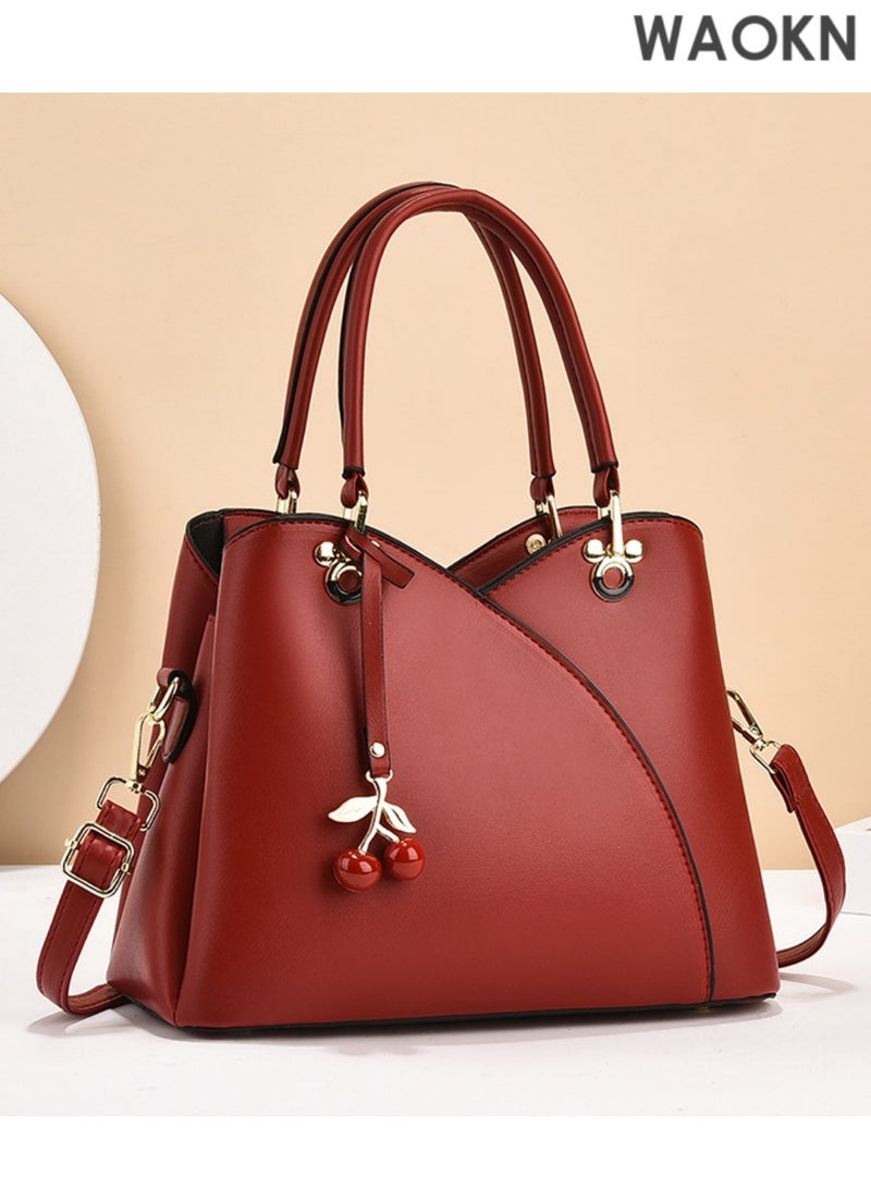 WAOKN Women's Crossbody Bags - Women's Handbags and Wallets, Fashion Shoulder Bags with Adjustable Strap, Multi-Pocket Organizer, Zipper Closure - Fashionable Work Tote Bags and Casual Tote Bags for Women (Red) - Image 2