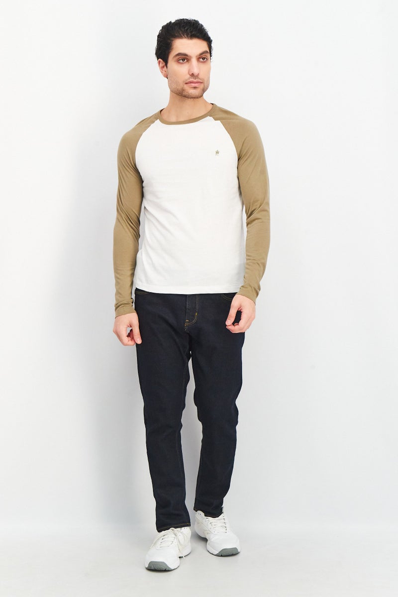 French Connection Men Crew Neck Long Sleeves Brand Logo T-Shirt, White - Image 3
