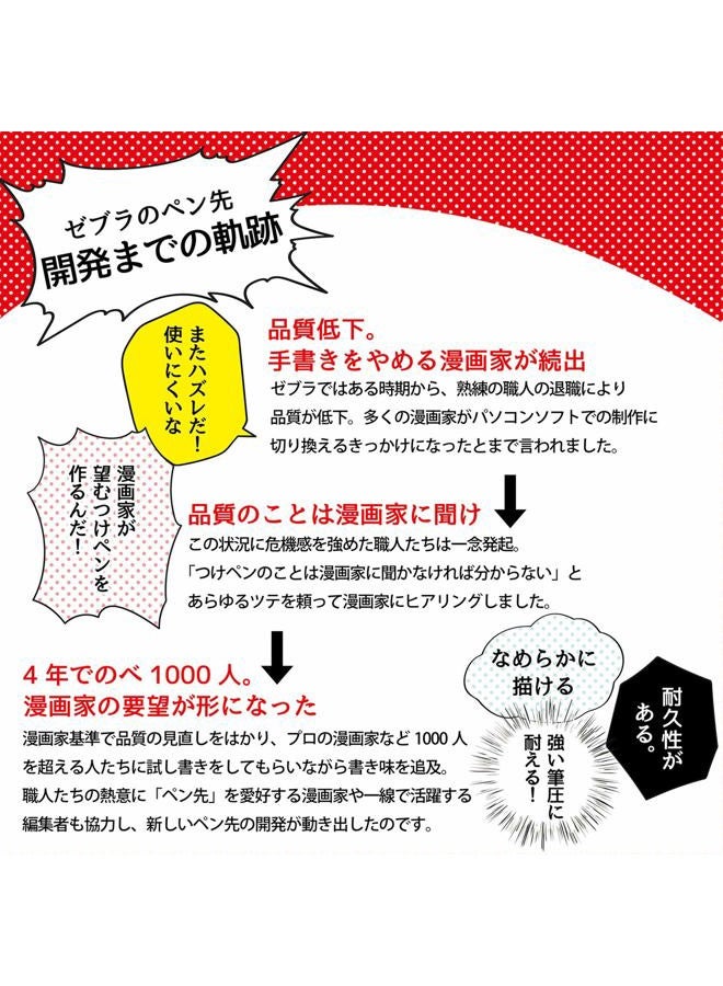 Zebra Technologies Zebra Comic G Model Chrome Pen Nib, 10 Nibs (1 Pack) (PG-6B-C-K) - Image 4