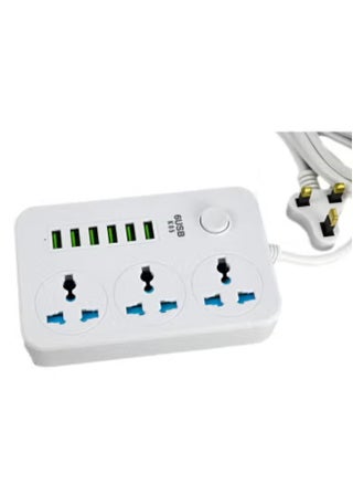 Wire Extension Power Strip with 3 AC Sockets & 6 USB Charging Ports – Universal Multi-Device USB Charger and Power Socket Extension Cord for Home, Office & Travel, Overload Protection, Durable and Compact Design - pzsku/Z8481104B9ACCA75FD12BZ/45/1749713406/657f2672-9e1d-4dc0-b82b-eb9a0748453a