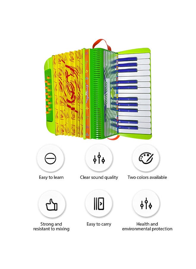 Generic Mini 24-key 12-bass Accordion ABS Material with Buckle Musical Instrument  - Image 3