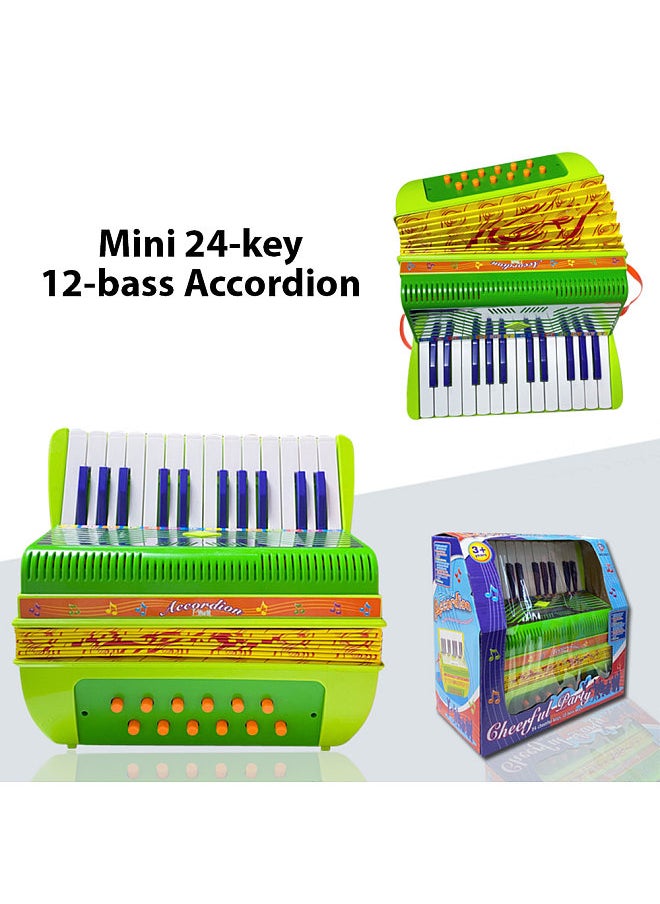 Generic Mini 24-key 12-bass Accordion ABS Material with Buckle Musical Instrument  - Image 2