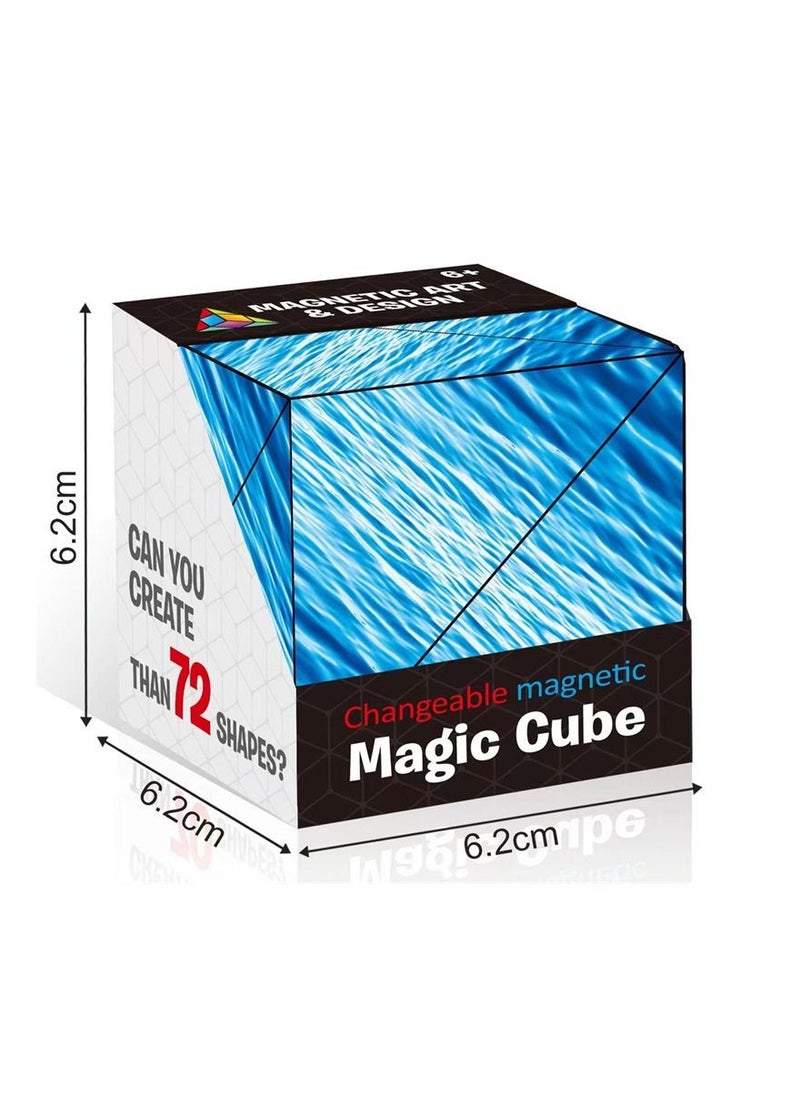 Bonita - Magnetic Variety Rubik's Cube Magnetic Geometry Three Dimensional Building Block Decompression Educational Toy Deformation Puzzle Ocean Pattern - Image 1