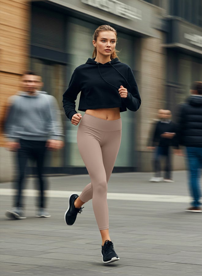 trendyol Mink Wide Waist Elastic Extra Compression Full Length Knitted Sports Leggings - Image 1
