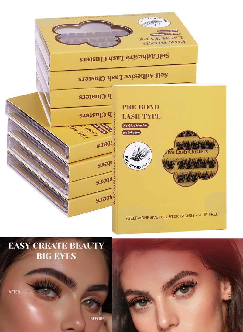 مس تيارا مجموعة رموش لاصقة ذاتية اللصق، رموش صناعية على شكل حرف D، مجموعات رموش لاصقة مسبقًا، مجموعة رموش ناعمة مع ملقط للمبتدئين، مجموعة تمديد الرموش اللاصقة من 10 إلى 16 مم، 200 قطعة - Image 3
