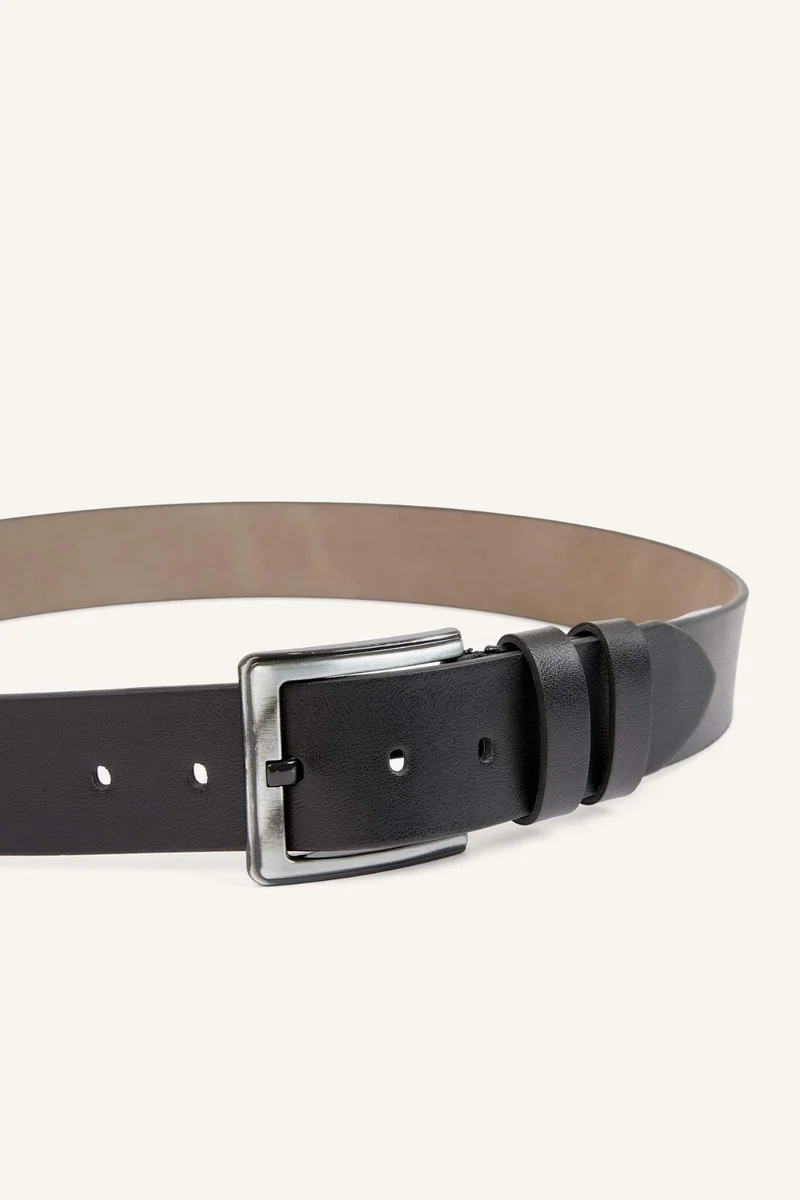Defacto  Man Rectangle Clasp Faux Leather Classic Belt for Men | Best Price UAE