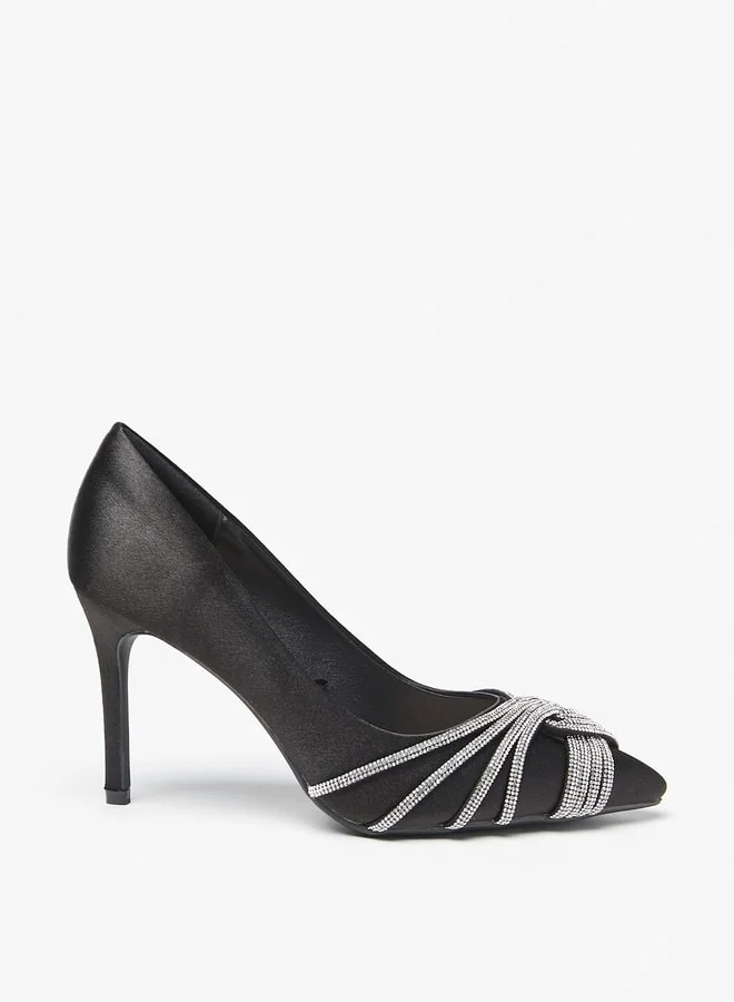 فلورا بيلا من شو إكسبرس Women's Embellished Slip-On Pumps With Stiletto Heels