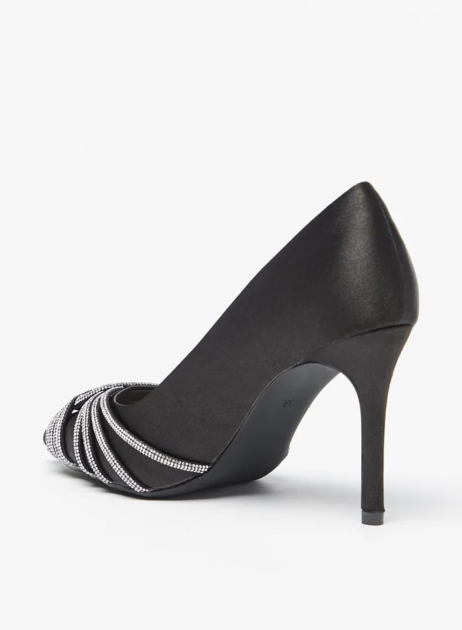 فلورا بيلا من شو إكسبرس Women's Embellished Slip-On Pumps With Stiletto Heels