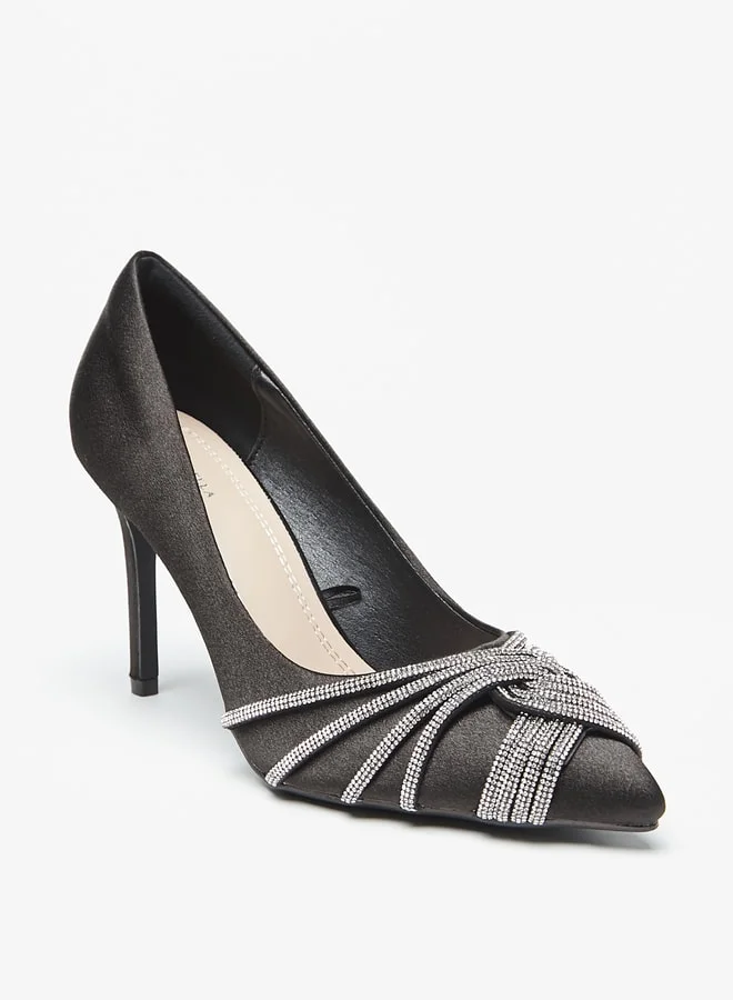 فلورا بيلا من شو إكسبرس Women's Embellished Slip-On Pumps With Stiletto Heels