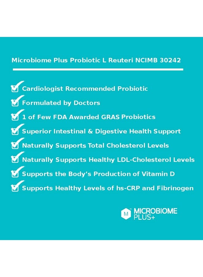 Microbiome Plus Gastrointestinal Probiotics L Reuteri NCIMB 30242 and Prebiotics scFOS, GI Digestive Supplements, Allergy Safe, Gluten-Free Probiotic Supplement for Men and Women (1 Month Supply) - Image 2
