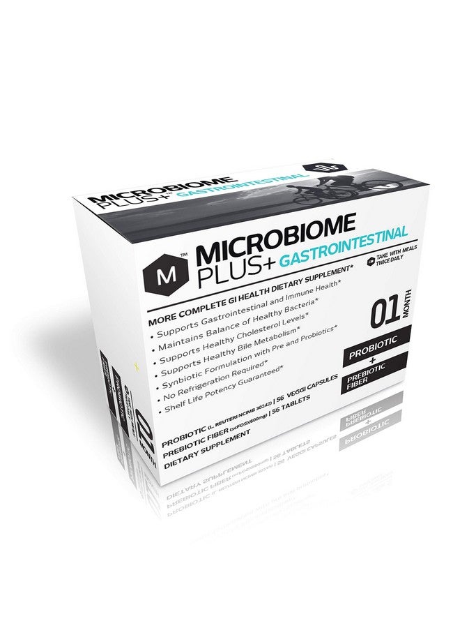 Microbiome Plus Gastrointestinal Probiotics L Reuteri NCIMB 30242 and Prebiotics scFOS, GI Digestive Supplements, Allergy Safe, Gluten-Free Probiotic Supplement for Men and Women (1 Month Supply) - Image 1
