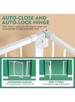SKY-TOUCH Auto Close Extra Wide Child Gate With 20 CM Extension Kit Maximum Suitable For 104 CM, Baby Gates For Stairs & Doorways, Easy Install (Safety Railing + 20CM Extension Kit)  - Image 4