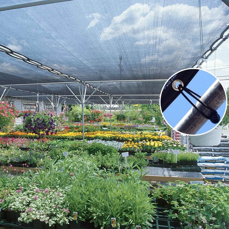 Agfabric قماش تظليل بنسبة 50% مع حلقات معدنية للحديقة والفناء مقاس 6.5 × 20 قدم، أسود - Image 5