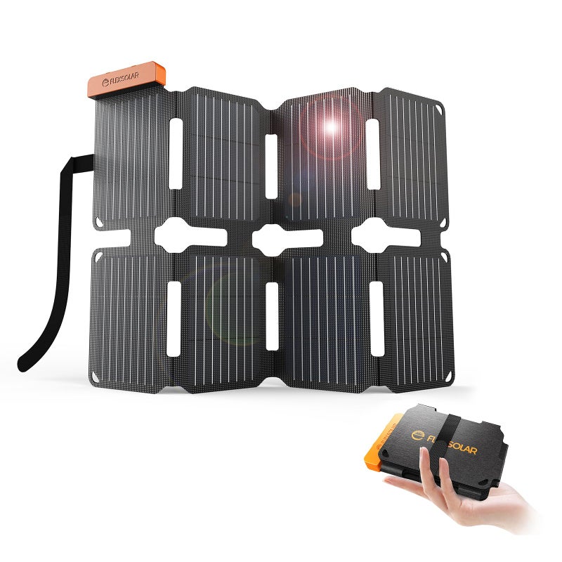FlexSolar 25W Ultra-Portable Solar Panel Charger with Quick Charge, USB-A & USB-C Ports, Ultra-Lightweight for Outdoor Emergency Power, Backpacking, Hiking, and Camping - Image 1