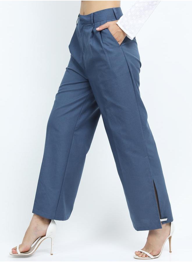 Tokyo Talkies Solid Straight Fit Trouser with Side Slit by Styli  - Image 5