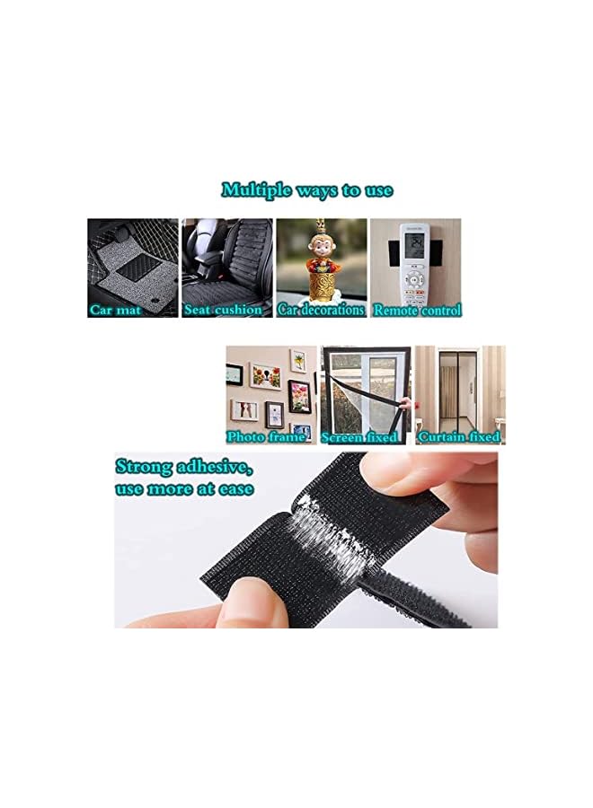 PROMASS Self-Adhesive Hook and Loop Strips Tape Roll, Black Heavy Double Sided Sticky Duty Strips Industrial Strength Sticky Fastener Interlocking Fastener for Household Kitchen School Office, 1M, Set of 2 - Image 3