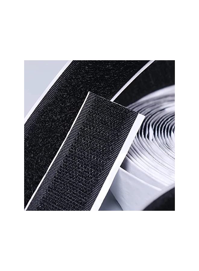 PROMASS Self-Adhesive Hook and Loop Strips Tape Roll, Black Heavy Double Sided Sticky Duty Strips Industrial Strength Sticky Fastener Interlocking Fastener for Household Kitchen School Office, 1M, Set of 2 - Image 5