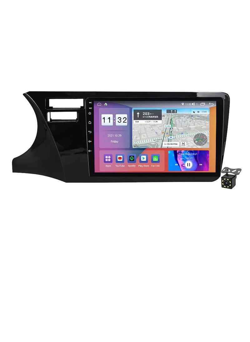 Car Radio Multimedia Player with Backup Camera for Honda City 2014-2017 Android 11 Car Stereo 9" Support Bluetooth Navigation GPS/Carplay/Wifi/4G/SWC/DSP