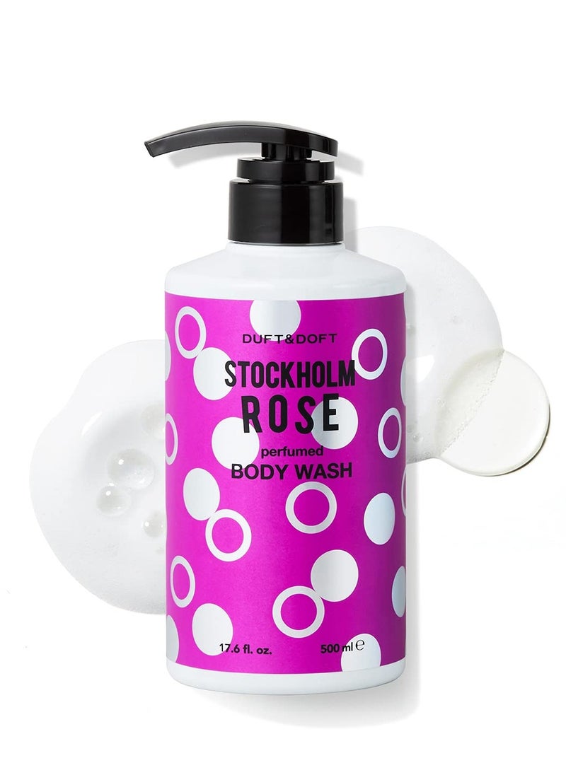 DUFT & DOFT - DUFT & DOFT Stockholm Rose Perfumed Body Wash 500ml (16.9 fl.oz.) - Romantic Rose Petals and Musk Scent, Delightful Bathing with Gentle Perfumed Moisturizing Foam, Natural Ingredients, Paraben Free - Image 1