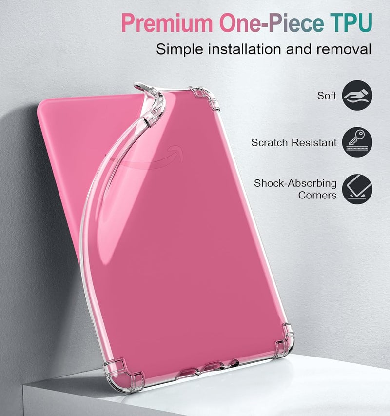 MoKo Case for All-New 7" Kindle Paperwhite (12th Generation-2024) and Kindle Colorsoft Signature Edition 2024, Ultra Thin Clear Flexible Transparent TPU Skin Bumper Back Cover Shell, Clear - Image 4