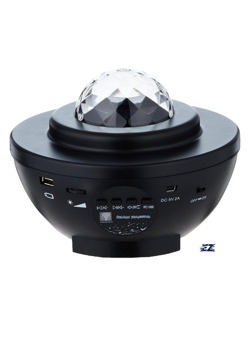 ELTRAZONE Star Light Projector LED Night Light – 2-in-1 Starry & Ocean Wave with Remote Control, 10 Color Changing Music Player, Bluetooth, Dimmable – Perfect for Kids & Adults, Relaxation, and Sleep – Black DB-316 - Image 2