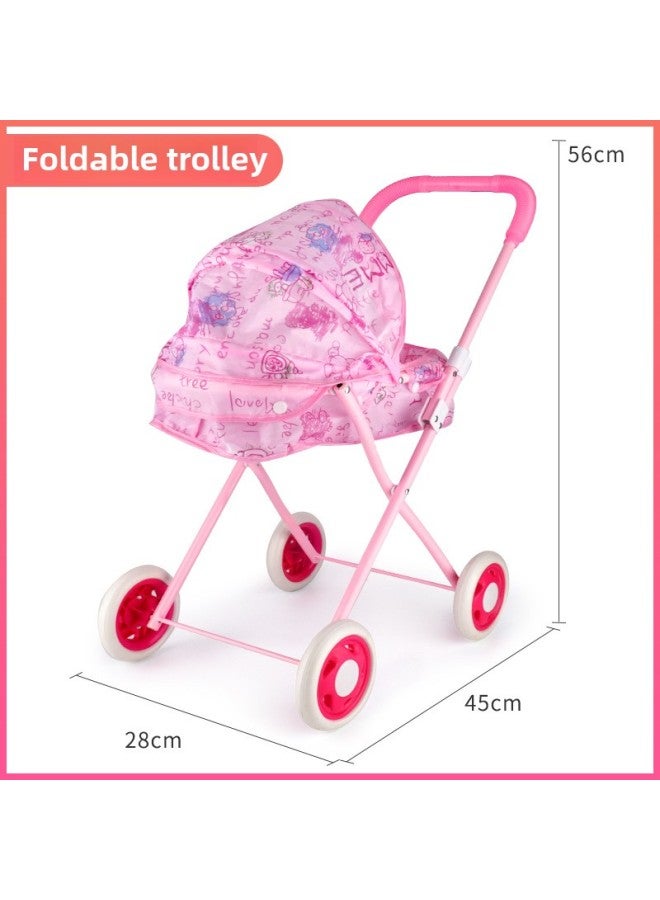 Large Toy Cart Baby Thickened Cart With Doll Play House Toy Girls Children's Kindergarten-Color:56cm Single Layer Cart - Image 1