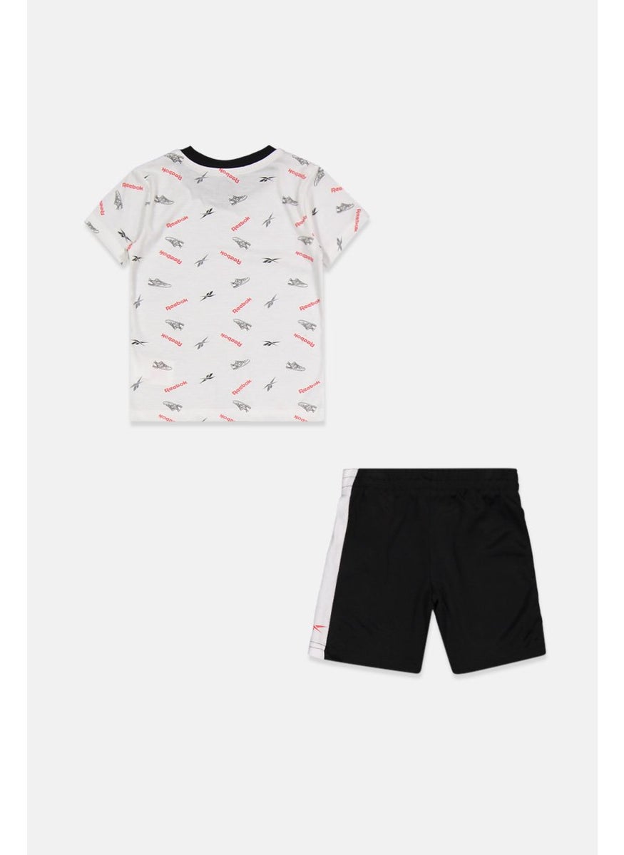 Toddlers Boy 2 Pieces Allover Print T-Shirt and Shorts Set, White and Black - pzsku/Z8481DAA8BD85350455F3Z/45/_/1729779459/40a58503-9731-4352-b1ef-6e7916465ab6